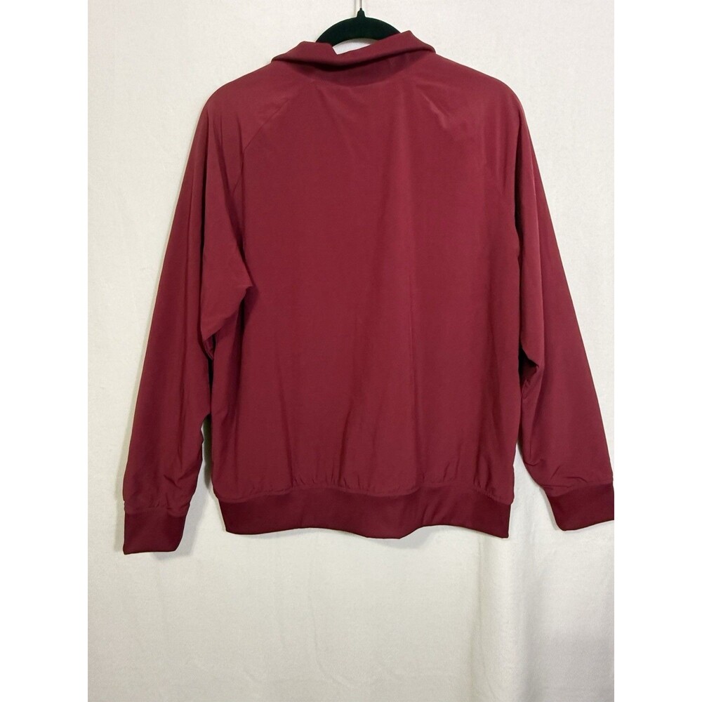 Athleta Cranberry Red Brooklyn Bomber Full Zip Jacket Size L Athleisure Active - Picture 2 of 11